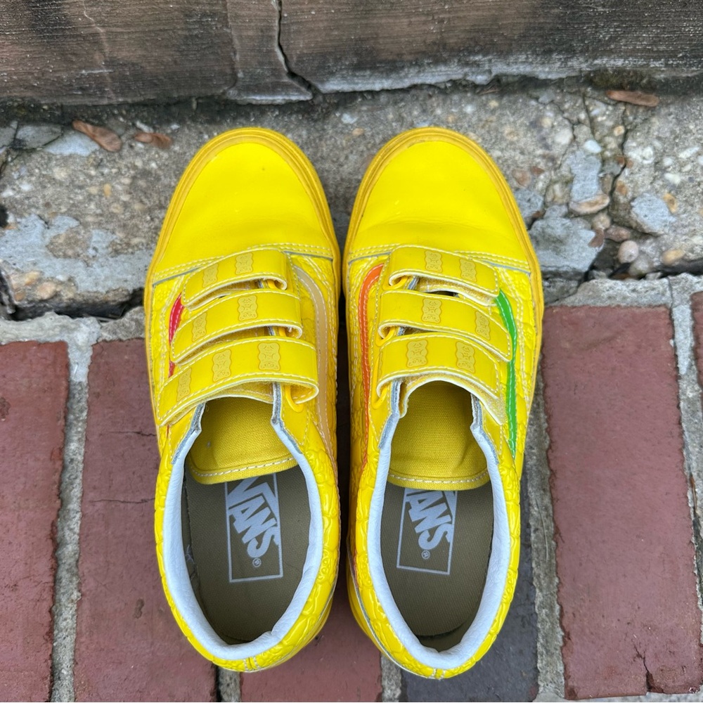 Vans x Haribo Gummy Bear Yellow Patent Old Skool Velcro Strap Sneakers Size 7.5 - Picture 9 of 14